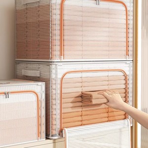 접이식 플라스틱 투명 큰 투명 보관 주최자 방수 PVC 상자 보관함 옷 뚜껑 - Product Image 3