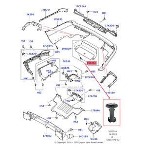 Land Rover Tow Hook Cover Fixing <b>Clip</b> LR012844 Front <b>Bumper</b> Guard Nylon Part C1742 - Product Image 1