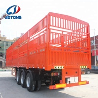 Semi-remorque à ridelles en acier haute résistance 3 essieux 50 tonnes pour le transport de bétail et animaux, certification ISO CE