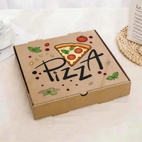 Boîte à pizza personnalisée avec logo jaune imprimé, boîte d'emballage alimentaire en carton ondulé haute résistance et imperméable