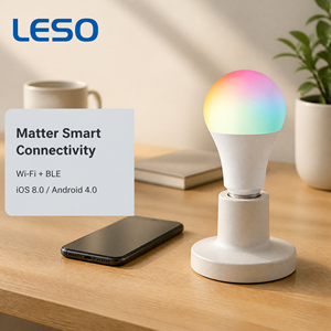 <span class=keywords><strong>Ampoule</strong></span> LED intelligente A19 Matter WiFi+BLE RGBCW-5-en-1 10W/12W E27/E26 3000K-6000K Utilisation domestique et extérieure IOS 8.0 Android 4.0 - Product Image 2
