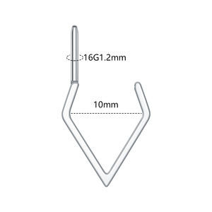 Lingchee, venta al por mayor, titanio, chapado en PVD, forma de <span class=keywords><strong>diamante</strong></span>, tabique, nariz, anillo, segmento, anillo, pendiente, Piercing, joyería, anillo para oreja - Product Image 3