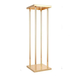 Décorations de Mariage de Haute Qualité <span class=keywords><strong>Colonne</strong></span> Rectangle Haute Support de Fleurs en Fer Métallique Doré pour Centre de Table - Product Image 6