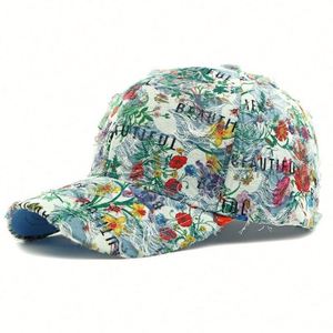 Nouvelle Arrivée 2025 – Casquette de Baseball Distressed à Imprimé Floral Personnalisé, Style Ethnique, pour Femme, Chapeau de Soleil Tendance pour l'Extérieur - Product Image 6