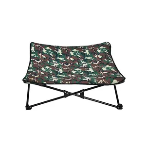 Customizable Camouflage Print Folding Comfortable Outdoor Travel Elevated Pet Cot Height Adjustable Dog Bed
