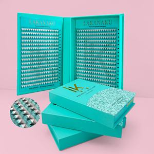 Набор готовых пучков ресниц Abonnie Heat Bonded, широкие, в большой коробке, с заостренным тонким основанием, длинные и короткие, для объемного наращивания - Product Image 1