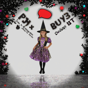 Elegante oro viola piccolo vestito da <span class=keywords><strong>strega</strong></span> cappello Cosplay Costume di Halloween per le ragazze per i bambini - Product Image 3