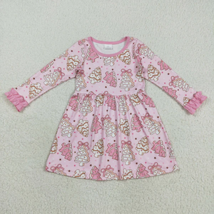 Conjunto de Pantalones y Vestido Romper de Manga Larga con Estampado de Árbol de Navidad Rosa para Bebés y Niñas Pequeñas, Trajes a Juego para Hermanas - Product Image 4