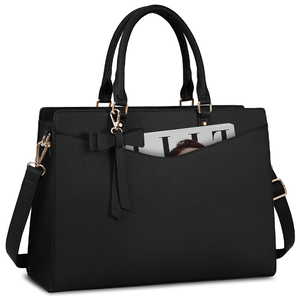 Sac à bandoulière en cuir PU noir pour <span class=keywords><strong>homme</strong></span> avec compartiment pour <span class=keywords><strong>ordinateur</strong></span> portable de grande capacité pour les voyages, le travail, les affaires, l'école - Product Image 1