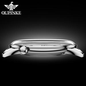 Oupinke 3269 도매 운동 원래 브랜드 자동 가죽 스트랩 비즈니스 5ATM 방수 빛나는 남자 기계 시계 - Product Image 5