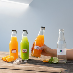 Bouteille de jus importée, bouteilles à boire, 500 ml, 350 ml, bouteille en verre ronde, jus, thé, 300 ml, 330 ml, 320 ml, boisson en verre - Product Image 3