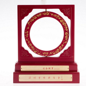 Plaque en bois traditionnelle avec incrustation dorée, rectangle en MDF, récompense pour cadeaux d'affaires, origine Shenzhen - Product Image 2