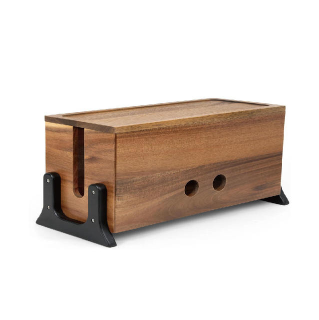 Large Wooden Cable Management Box Wood Cord Organizer Box Wire Organizer Cable Junction Box Hider