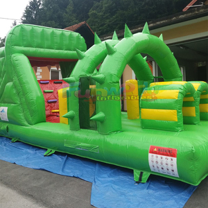 Circuito de obstáculos inflable comercial con tobogán y zona de saltos con forma de cocodrilo para adultos. - Product Image 5