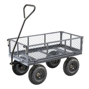 Chariot de jardin Yardworks en acier à <span class=keywords><strong>4</strong></span> <span class=keywords><strong>roues</strong></span> avec côtés amovibles en maille, capacité de 600 lb, chariot de travail de jardin, <span class=keywords><strong>remorque</strong></span> - Product Image 1