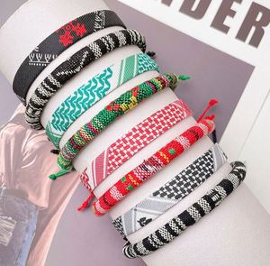 Hot Hand Woven <b>Bracelet</b> Arabic Headscarf with the Same Color Adjustable Hand <b>Rope</b> Palestine Ribbon Braided <b>Bracelets</b> Wholesale - Product Image 1