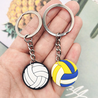 Schattige volleybal sportcompetitie PVC rubberen sleutelhangers milieuvriendelijk klein formaat voor studenten bagage decoratie festival