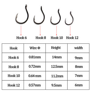 Hameçon de pêche à la carpe, accessoire pour animaux de compagnie, pour méthode d'alimentation, hameçon, barbelé - Product Image 6