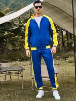 Automne deux pièces hommes sport loisirs ensemble 100% Polyester grande taille respirant à manches longues pull vêtements d'extérieur Style formel
