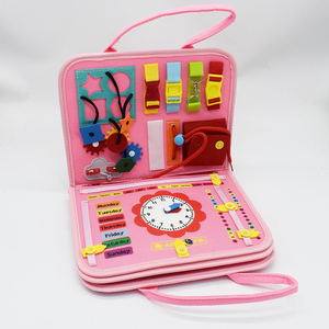 Jouet éducatif Montessori pour enfants, tableau d'activités rose sirène, livre silencieux, ressources pédagogiques, livre d'activités en feutre pour filles - Product Image 4