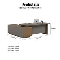 Bureau de direction de luxe en panneaux de particules, mobilier de bureau modulaire réglable en forme de L, ensemble de bureau de direction moderne avec tiroir