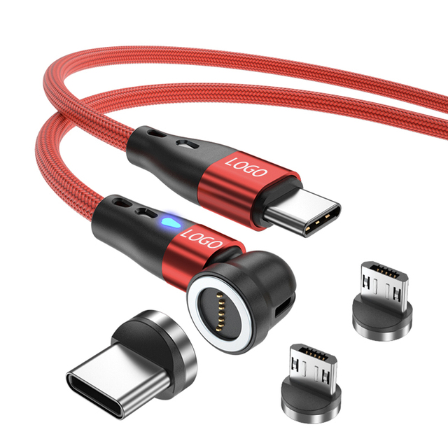 PD 60W 7PIN 540 Degree Rotating 6 IN1 Fast Charging 3 in 1 Multi Magnetic Charging Cable USB Charging Cable With Data Transfer