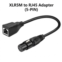 Cable de Audio XLR a RJ45 DMX512 de 5 Pines Hembra, Cobre Libre de Oxígeno, Totalmente Blindado, Adaptador de Conexiones para Consola de Iluminación y Audio