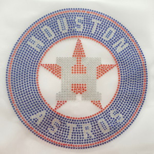 YZX Factory Direct DMC Quality para Houston Astros Baseball Logo Iron Rhinestone Transfer Design para camisas Hotfix al por mayor - Product Image 2