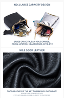Porte-monnaie vintage en cuir véritable avec fermeture à fermoir, mini sac de rangement pour rouge à lèvres, petite pochette portable pour écouteurs et cartes