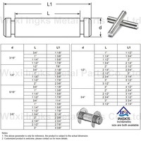 Acier inoxydable 304, goupille à tête ronde polie de 1/2, 5/8, 3/4 pouce pour utilisation dans les machines et équipements de construction