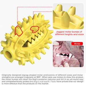 Solid Color Tpr Chewing <b>Toy</b> for Dogs Teeth Cleaning <b>Interactive</b> Squeaky Pet <b>Toy</b> Yellow and Green Design - Product Image 6
