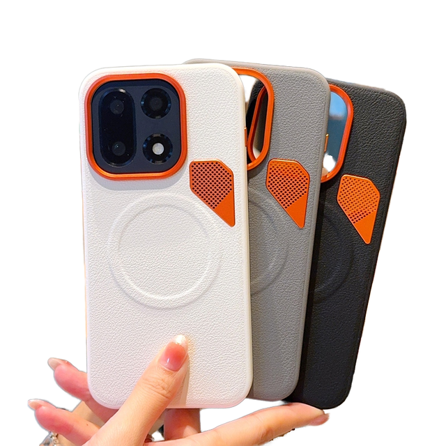 Magnetic Matte PU Leather Metal Lens Protection Shockproof Business Back Case OnePlus 15 / 13T PC Wireless Charging 5G Cover