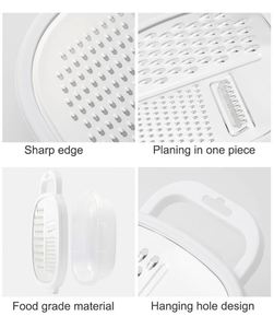 Boîte de rangement alimentaire en plastique pour cuisine, personnalisable, stable, facile à nettoyer, avec râpe à légumes, fruits et fromages intégrée, noire - Product Image 3