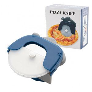 Innovative Pizza Cutter <b>Wheel</b> Sharp Stainless Steel Blade for Easy Slicing <b>Plastic</b> Handle With Protective Cover Base Bracket - Product Image 3