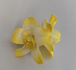 Pinza de pelo de Orquídea doble a la moda para mujer, pinza de encaje de flores para cabeza de vacaciones junto al mar bohemio, accesorios nupciales para el cabello - Product Image 5