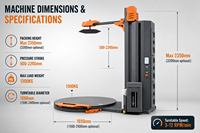 Máquina Envolvedora de Palés Automática OEM/ODM con Corte Automático de Film y Plataforma Giratoria de 1650mm