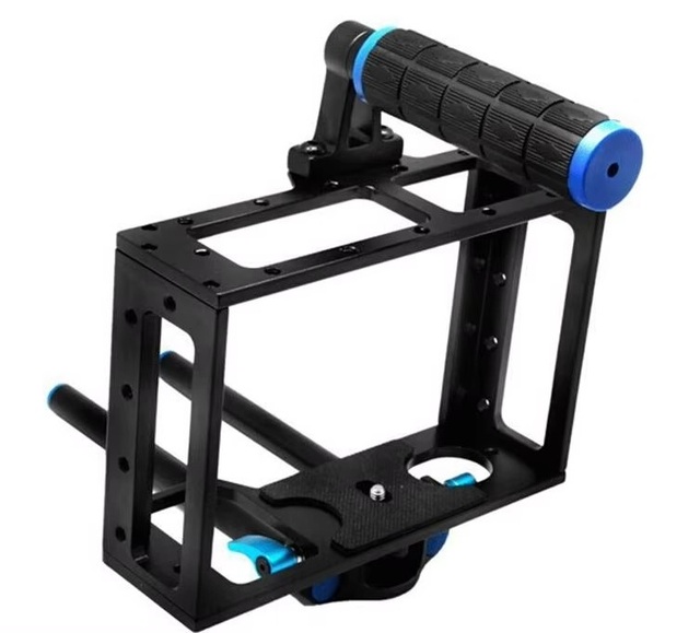 Professional Lovefoto DSLR Camera Cage Rig Stabilizer with 15mm Rod Block Plate-Compatible with 6D 100D 700D 750D 760D 1200D