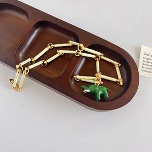 New Elephant Bamboo Chain Color Block Enamel Small Batch Design Fashionable and Versatile Necklace Pendant Neck Chain Jewelry - Product Image 4