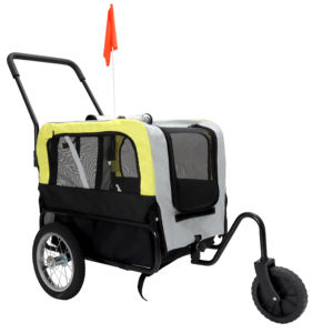 Remorque d'animal familier d'échange de roue de tige pour le vélo avec la couverture imperméable et les fenêtres de maille - Product Image 1