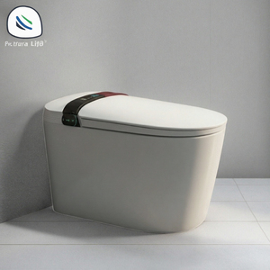 Inodoro de cerámica de tamaño estándar, instalación rápida, descarga por sifón que ahorra agua, para baño de apartamento - Product Image 3