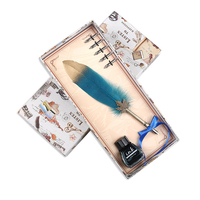 JH Marque Vente Chaude D'art De Luxe Ensemble Stylo Plume Avec Encrier En Verre