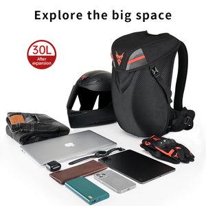 <span class=keywords><strong>Mochila</strong></span> para Casco <span class=keywords><strong>MOTOCENTRIC</strong></span> de Gran Capacidad con Luz Estroboscópica, Bolsa Deportiva para Motocicletas, Alforjas con Luz de Advertencia - Product Image 4