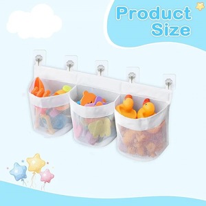 Sac de rangement pour salle de bain, sac mural multi-compartiments de grande capacité pour jouets, sac en maille imperméable, respirant et anti-moisissure - Product Image 6