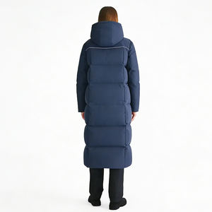 LOVEXUAN  Veste <span class=keywords><strong>longue</strong></span> à <span class=keywords><strong>capuche</strong></span> coupe-vent et imperméable en duvet  Manteau d'hiver rembourré pour l'extérieur  Veste bleu marine Prix d'usine - Product Image 2