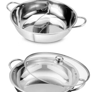 Stainless Steel Double Compartment Hot <b>Pot</b> 2.1L-4L With Lid Induction Gas Compatible Uncoated <b>Pot</b> Household Use - Product Image 2