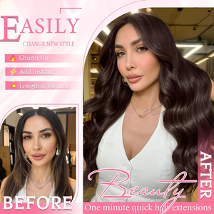 Extensiones de Cabello con Clip, Cabello Humano Real, Extensiones de Cabello Humano Virgen Liso con Clip para Mujer, 8 Piezas por Set con Doble Trama - Product Image 2