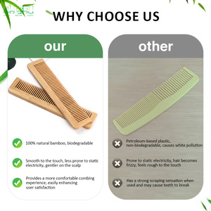 天然竹櫛血液循環ミニ竹櫛毛ひげ用カスタムロゴサポート100% - Product Image 4