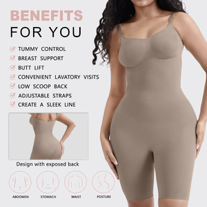 Women Adjustable Sexy U-back Faja Shapewear Butt LIft One Piece Shaper Slim High Support Tummy Control <strong>Bodysuit</strong> - Product Image 5