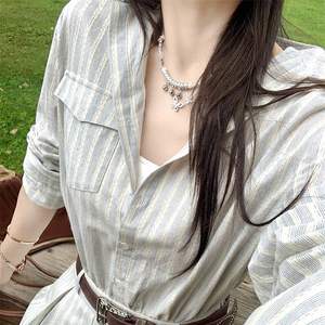 Robe chemise rayée à manches longues - Vêtements pour enfants - Nouveau style d'été - Col polo - Robe de <span class=keywords><strong>vacances</strong></span> tendance - Product Image 5