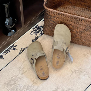 Sandales Birkenstockes authentiques, nouveau style, cuir, liège, semelle épaisse augmentant la taille, orteil décontracté, couple, pantoufles pour hommes et femmes - Product Image 3
